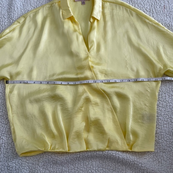 Philosophy Yellow V Neck 100% Polyester Blouse - Picture 14 of 15